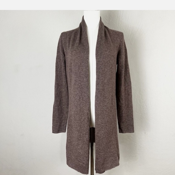NWT Lusso 100% Cashmere Long Cardigan in Heather Caramel Luxurious Warm Gift - Picture 3 of 6